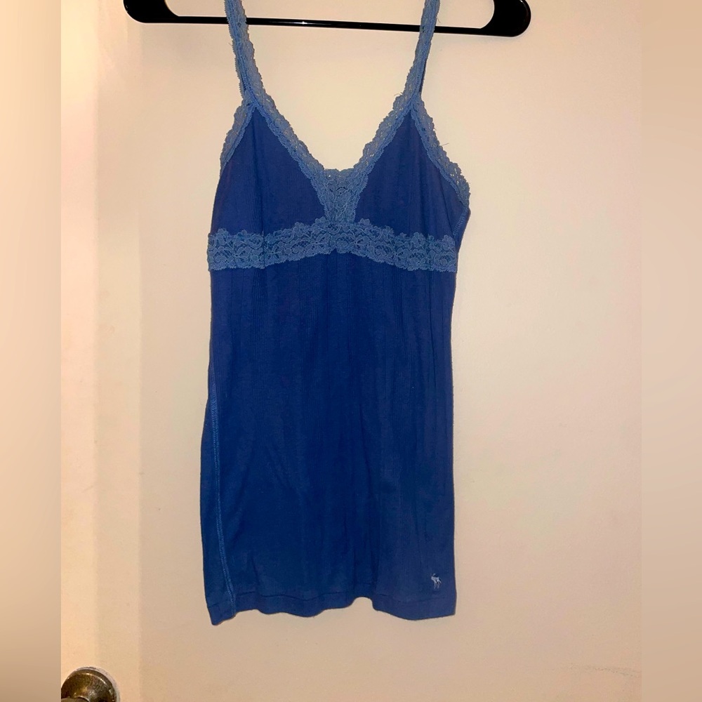 Abercrombie Blue Spaghetti Strap Tank Top Vintage 2006 Size M